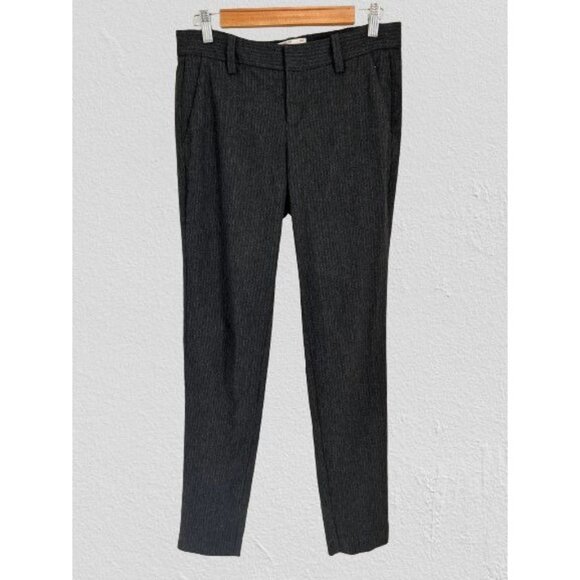 ZADIG & VOLTAIRE DEFILE Wool Blend Trousers Charcoal Gray Stripes Size 38/Med - Picture 1 of 10